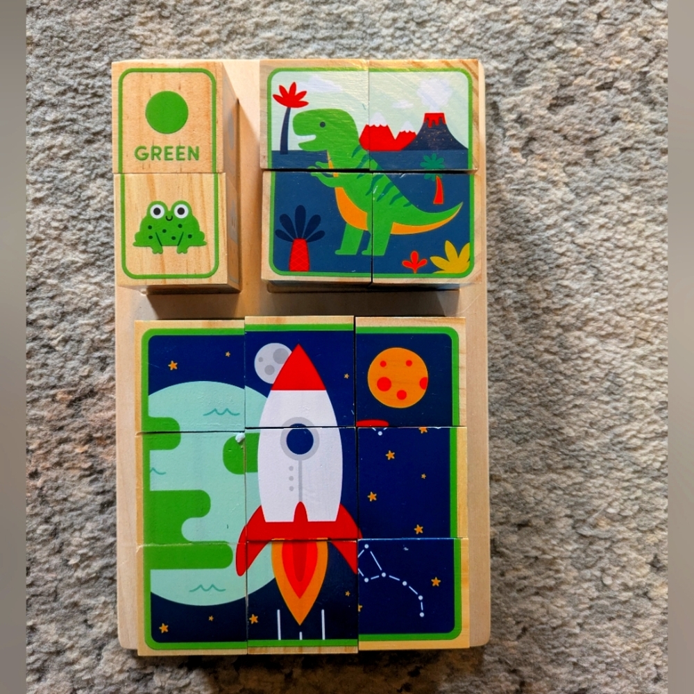 Colorful Wooden Puzzle Blocks for Kids